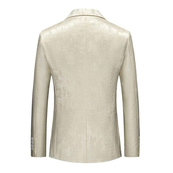 Men’s Slim Fit Beige Dress Suit Jacket Blazer Formal Notched Lapels Size 36 NWT - Picture 2 of 11